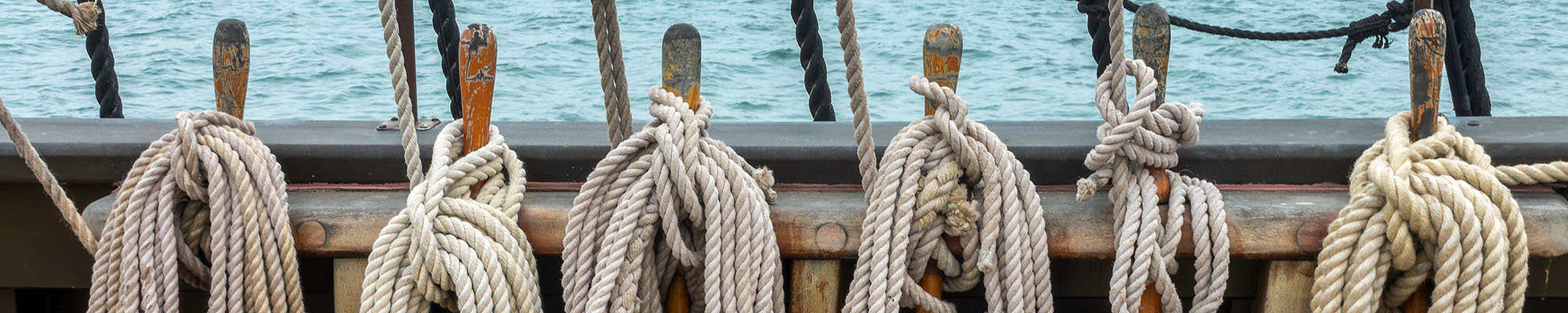 up close of ropes on historic Portuguese ship